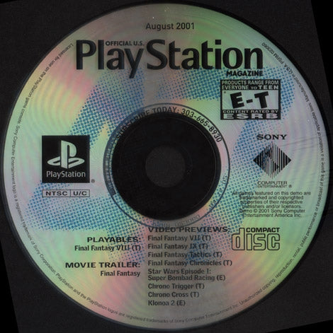 Revista Playstation Agosto de 2001 Disco de demostración (Playstation)