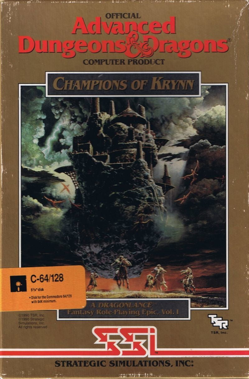 Advanced Dungeons & Dragons Champions of Krynn + Cluebook Bundle (Commodore 64/128)