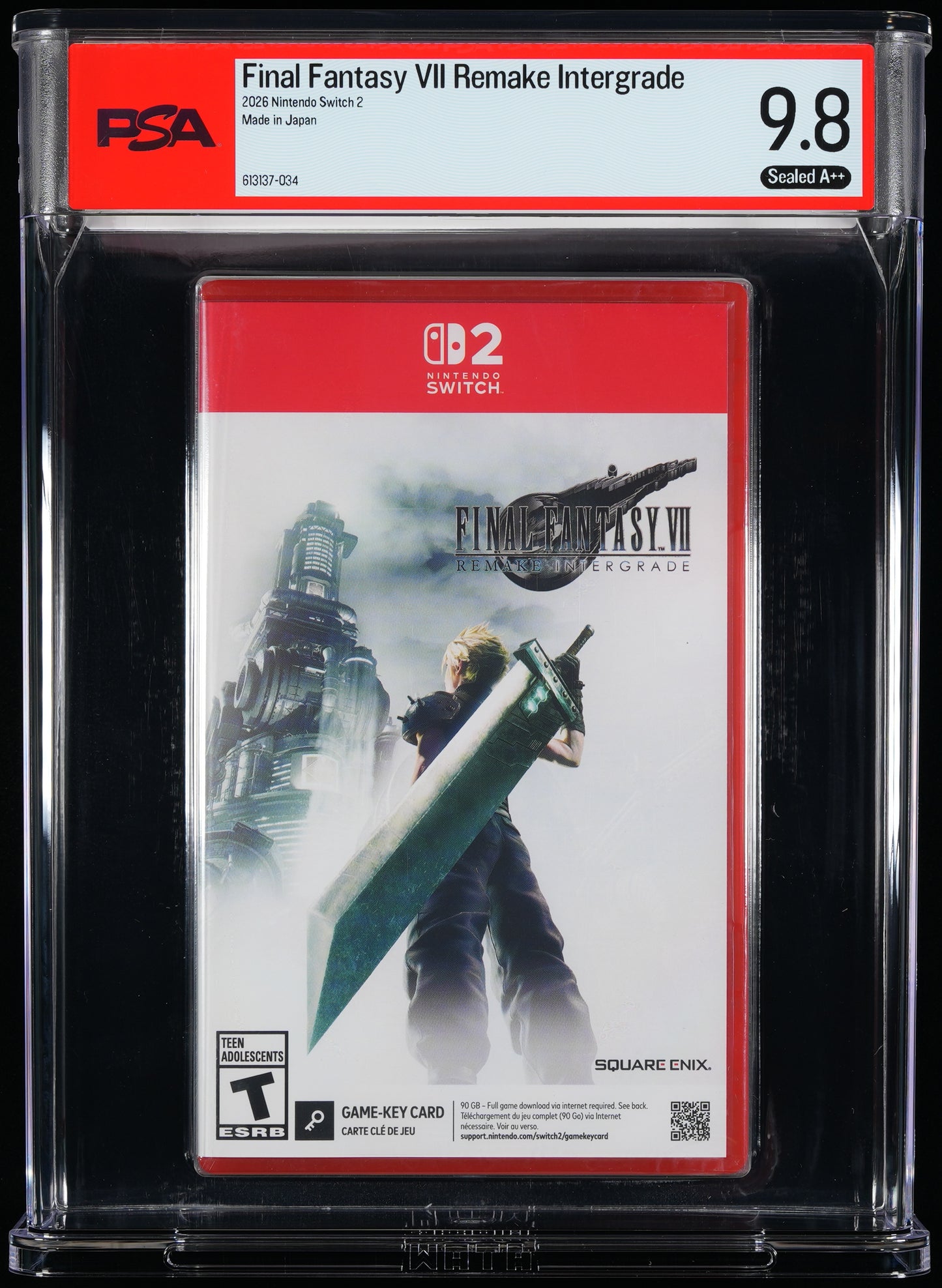 Final Fantasy VII Remake Intergrade PSA Graded 9.8 (Nintendo Switch 2)