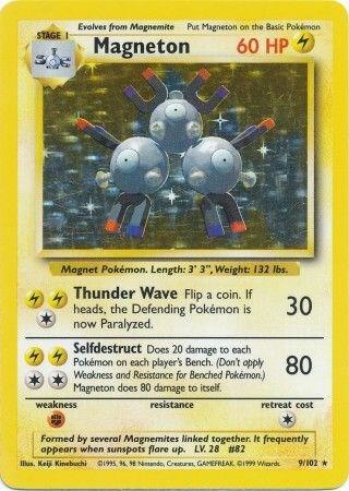 Pokemon Base Set Rare Holo Magneton #9