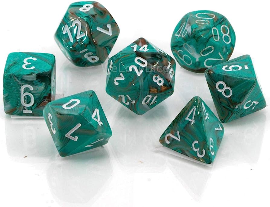 7-Die Set Mini Marble: Oxi-Copper/White (Toys)