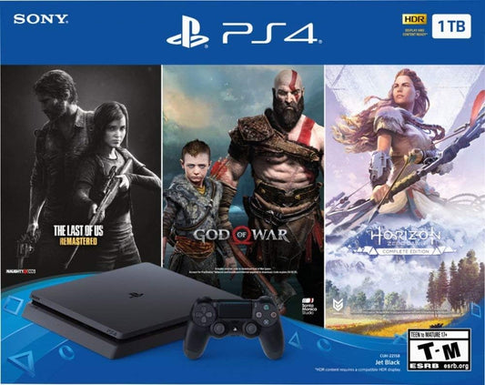 Playstation 4 Slim 1TB Console The Last of Us/God Of War/Horizon Zero Dawn Bundle (Playstation 4)