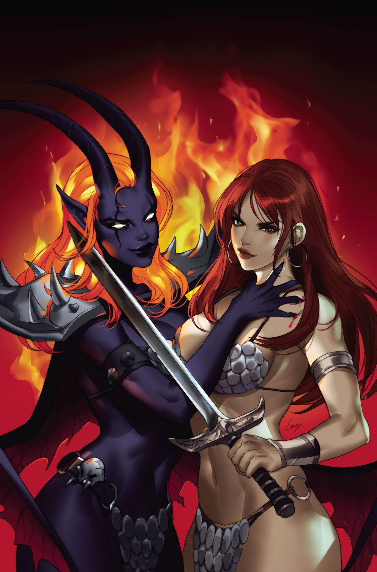 Red Sonja Hell Sonja #2 J 1:30 Leirix Li Virgin Variant (01/11/2023) Dynamite