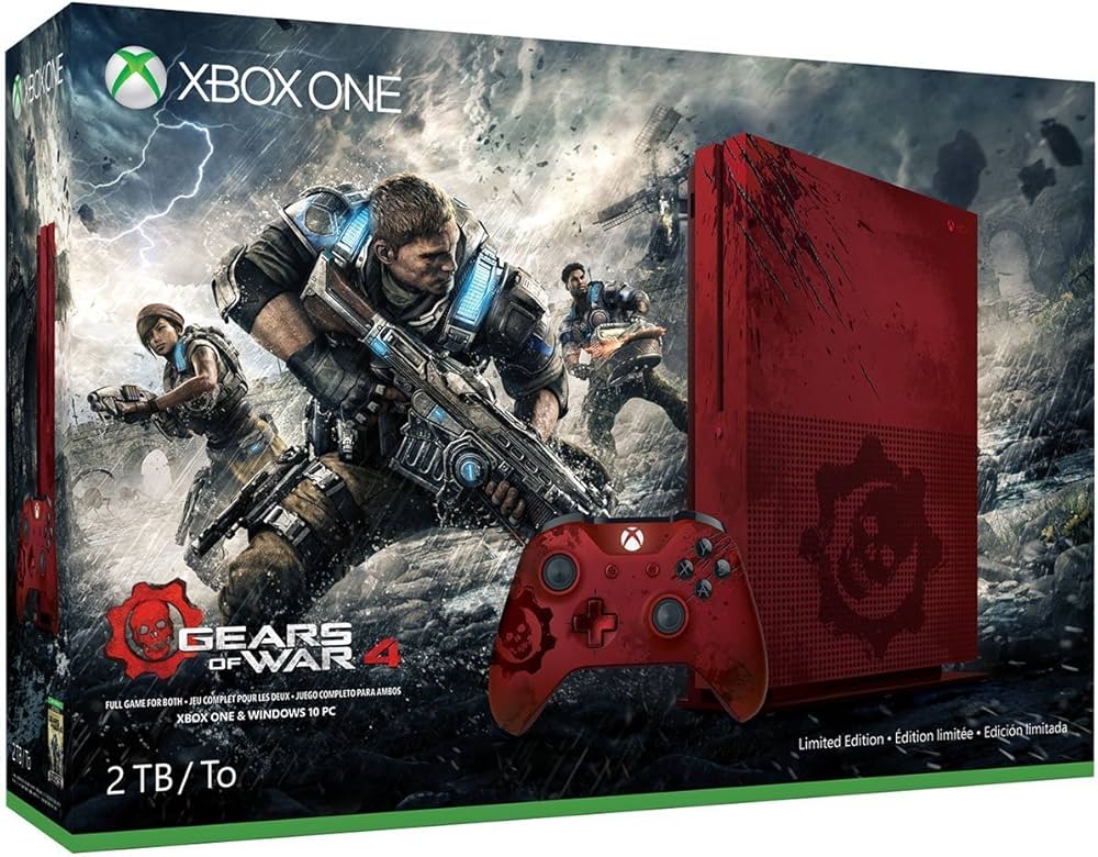 Xbox One S 2TB Gears of War 4 Limited Edition Crimson Red Console (Xbox One)