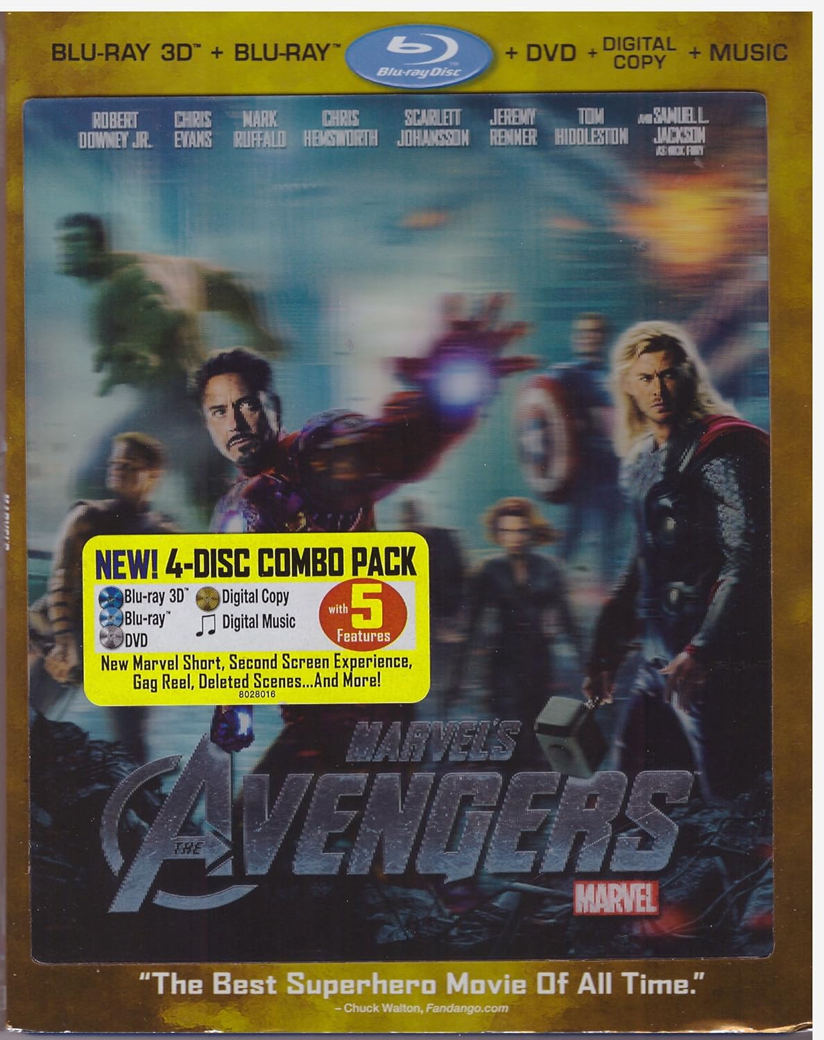 Marvel's The Avengers Widescreen 4 Disc Combo (BLU-RAY 3D + BLU-RAY + DVD + Digital Copy) (Pre-Owned)