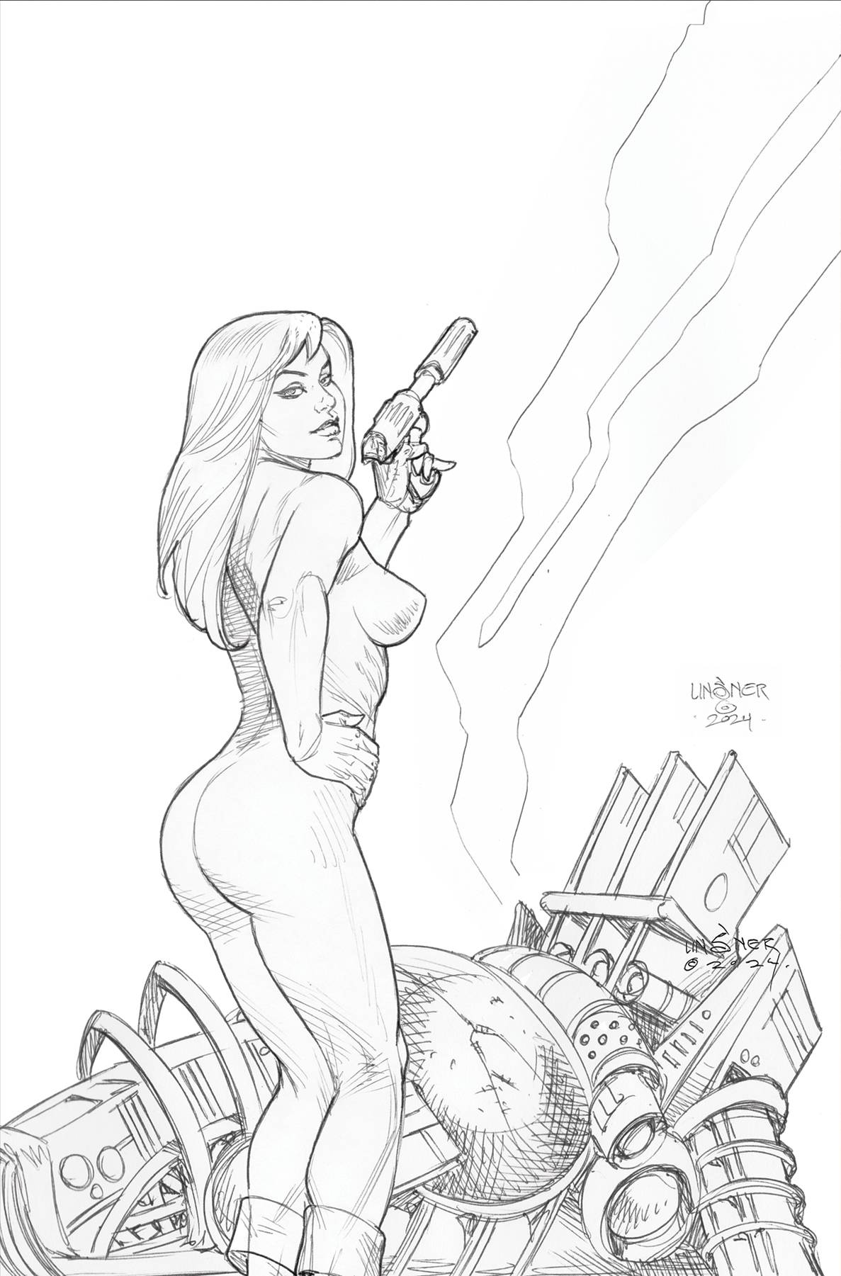 Barbarella #5 I 1:15 Joseph Michael Linsner Line Art Virgin Variant (07/23/2025) Dynamite