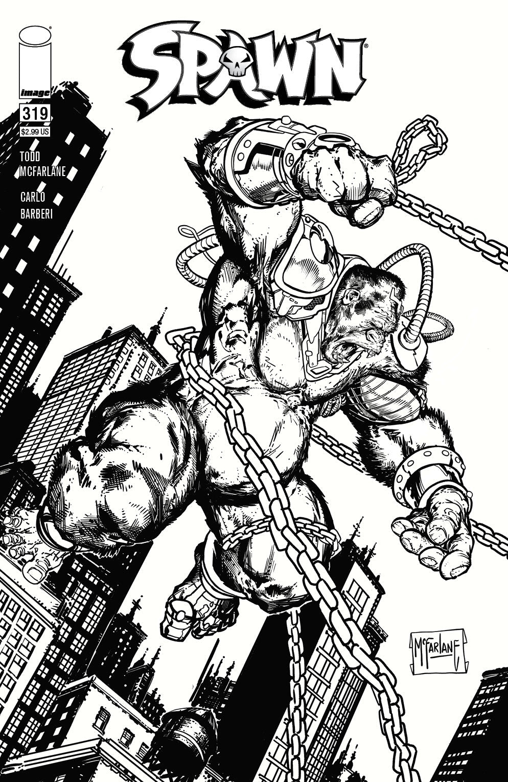 Spawn #319 1:5 Todd Mcfarlane BW Variant (06/30/2021) Image