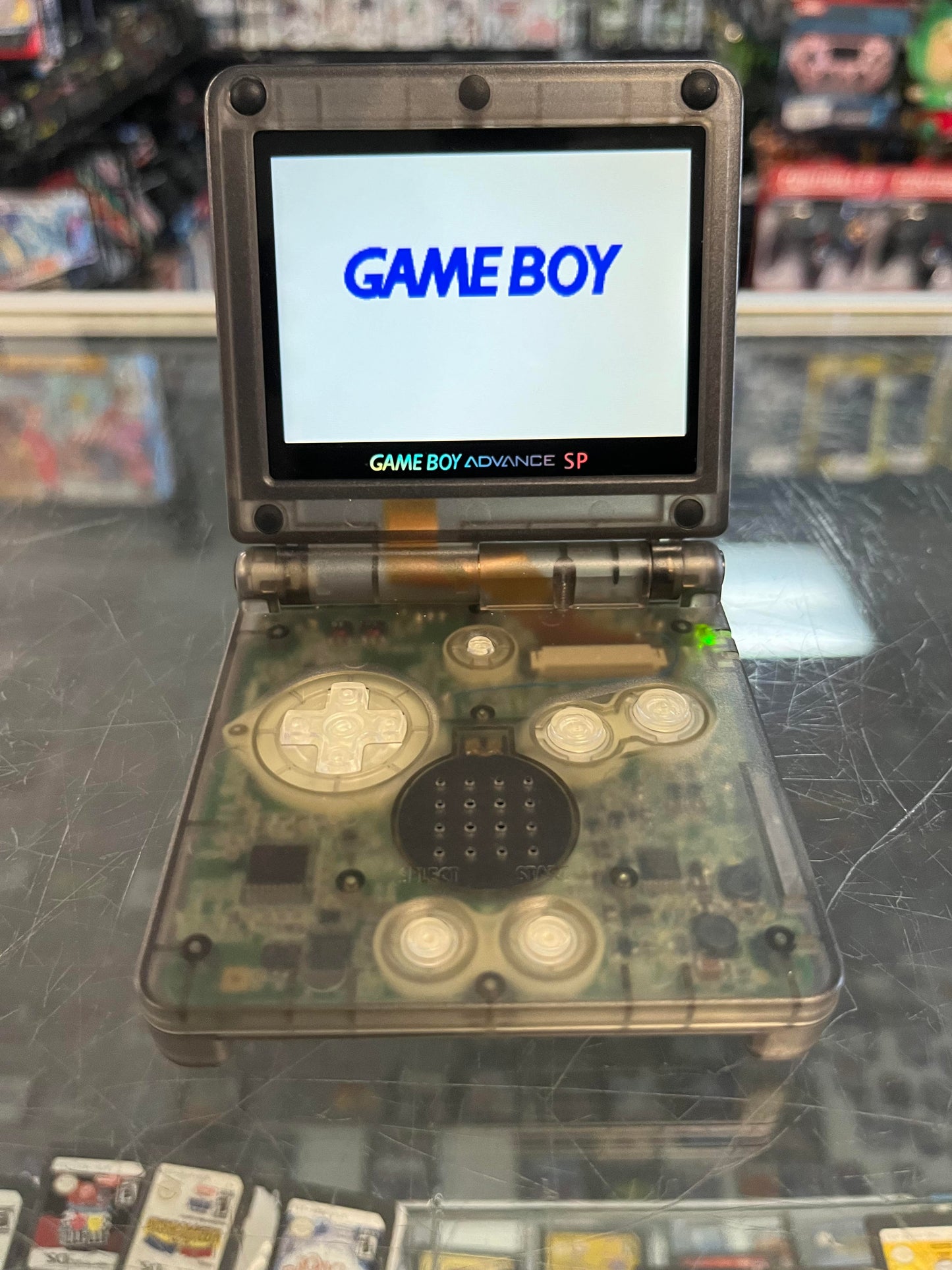 Custom Modded Gameboy Advance SP V2 IPS Screen Translucent Black (Gameboy Advance)