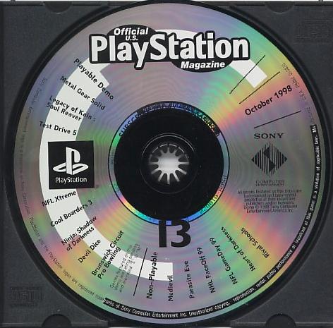Revista Playstation Octubre de 1998 Disco de demostración (Playstation)