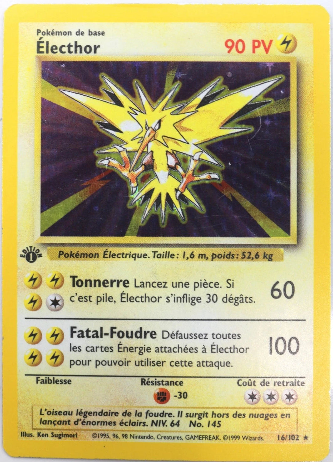 Pokemon TCG: Zapdos - First Edition Base Set (French) (TCG)