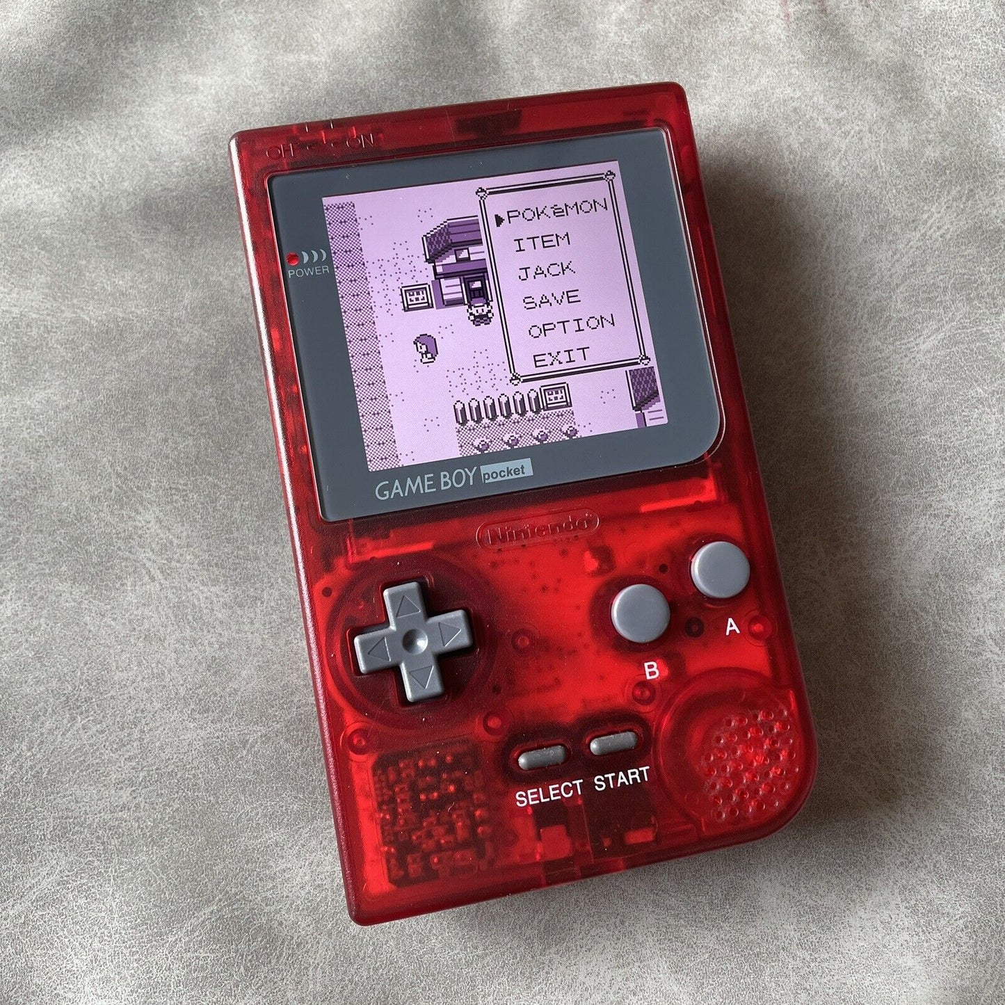 Game Boy Pocket Atomic Red Console With Backlit Screen and Color Mod (Nintendo Game Boy)
