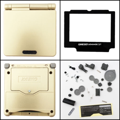 Gameboy Advance SP Replacement Shell (Gold with Grey Buttons) (Gameboy Advance)