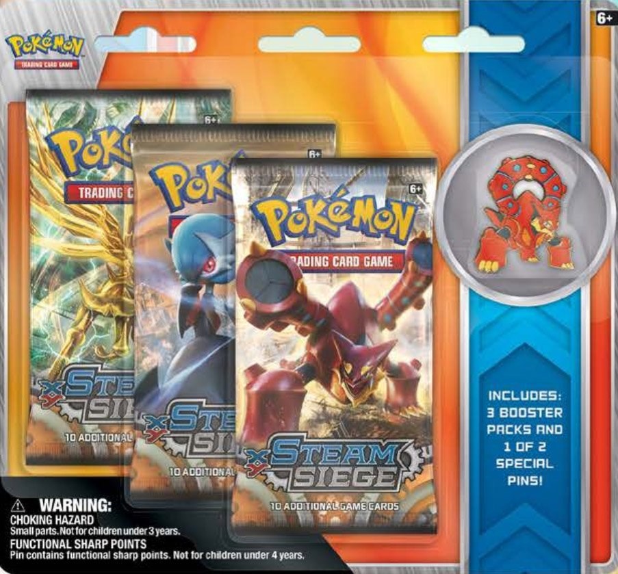 2016 Pokemon TCG: Steam Siege Volcanion Pin 3-Pack (Toys)