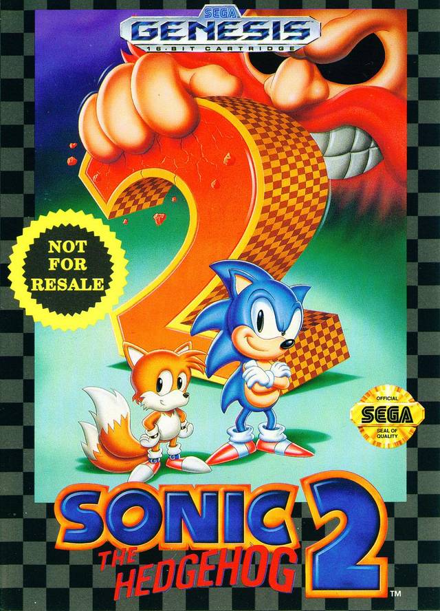 Sonic the Hedgehog 2 Sega Genesis Replacement Label Sticker 