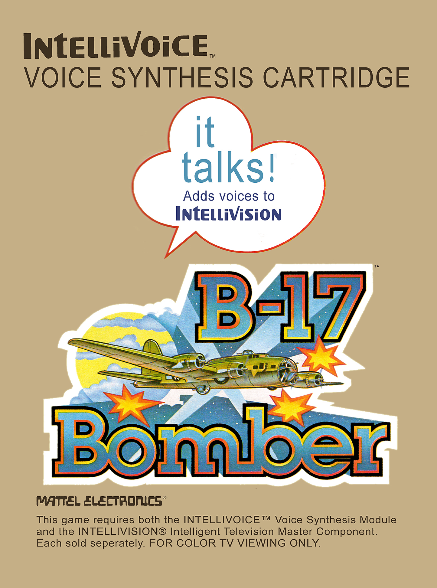 J2Games.com | B-17 Bomber (Intellivision) (Pre-Played - Game Only).