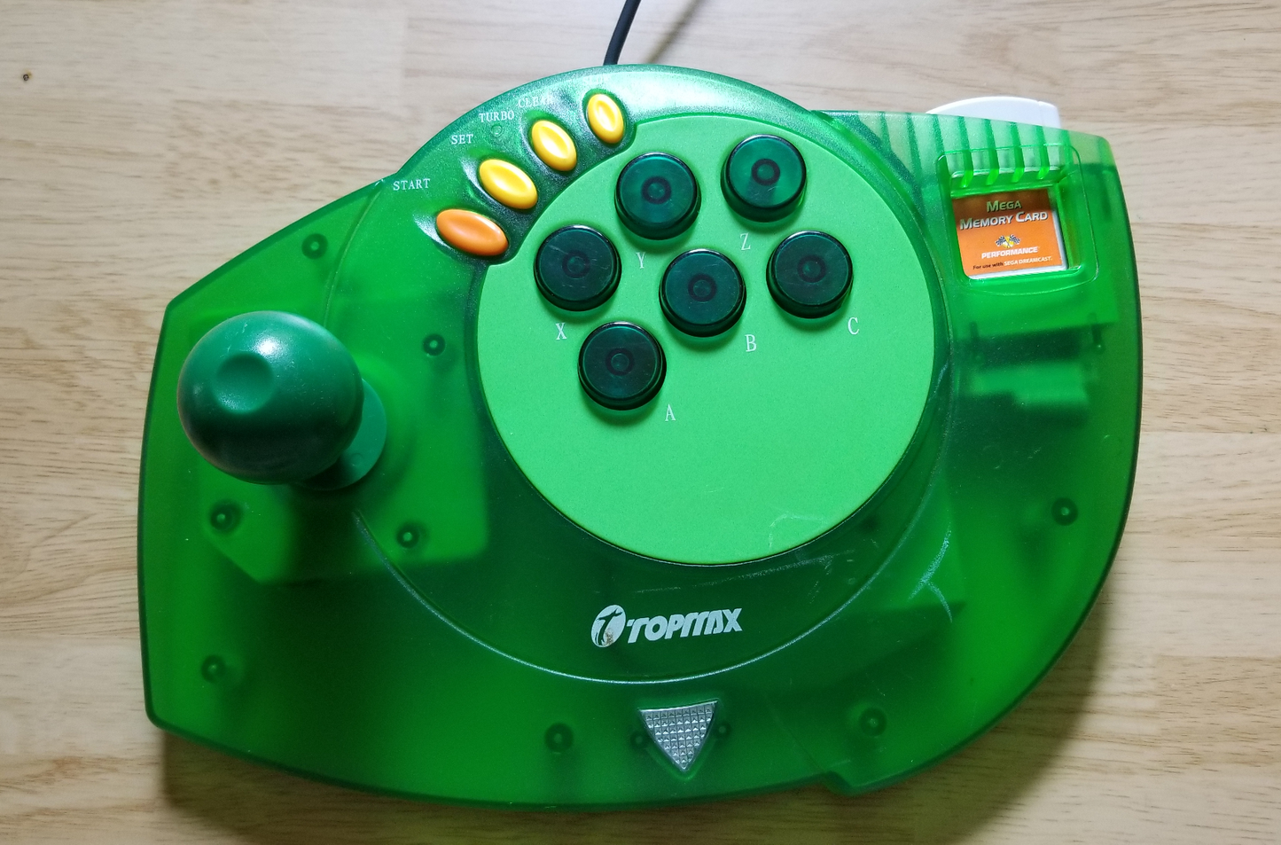 Sega Dreamcast Green TopMax Enforcer Fightstick and VMU (Sega Dreamcast)