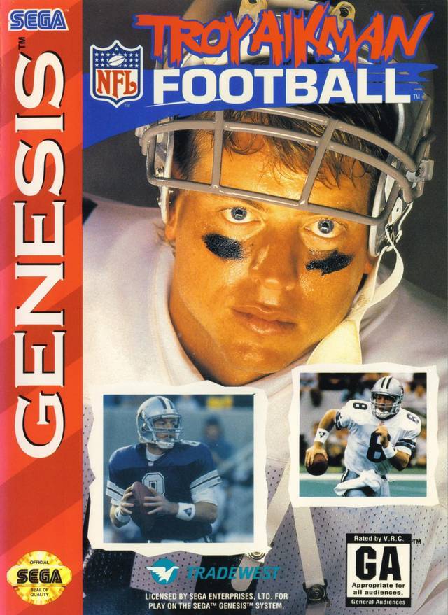 J2Games.com | Troy Aikman NFL Football (Sega Genesis) (Pre-Played - Game Only).