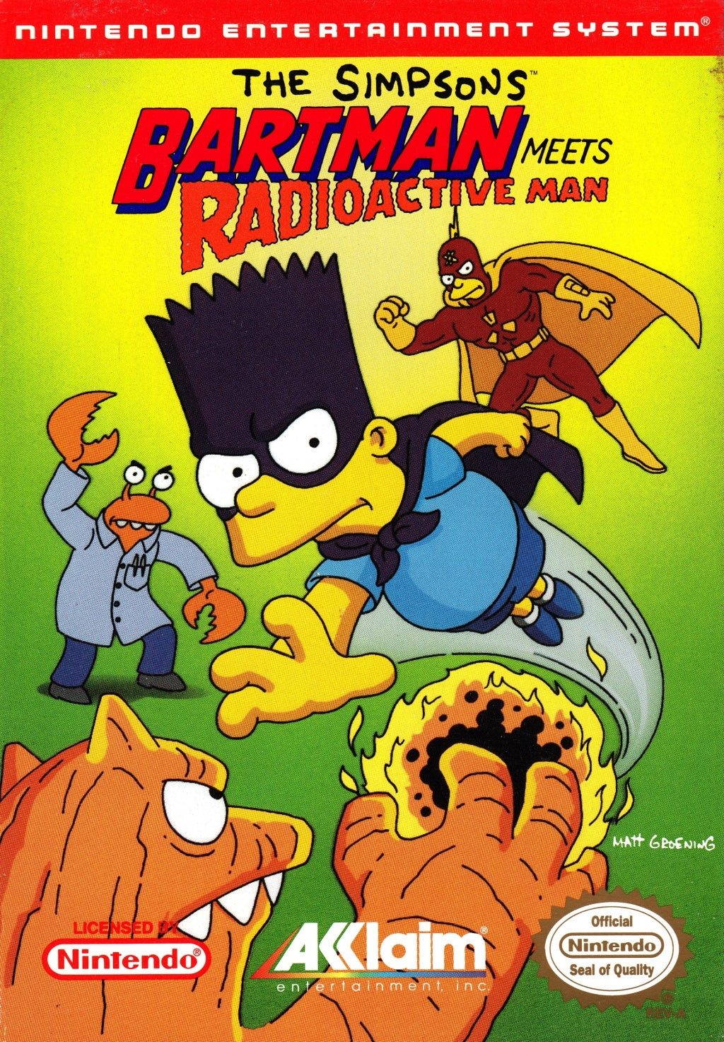 Los Simpson Bart conoce al hombre radiactivo (Nintendo NES)