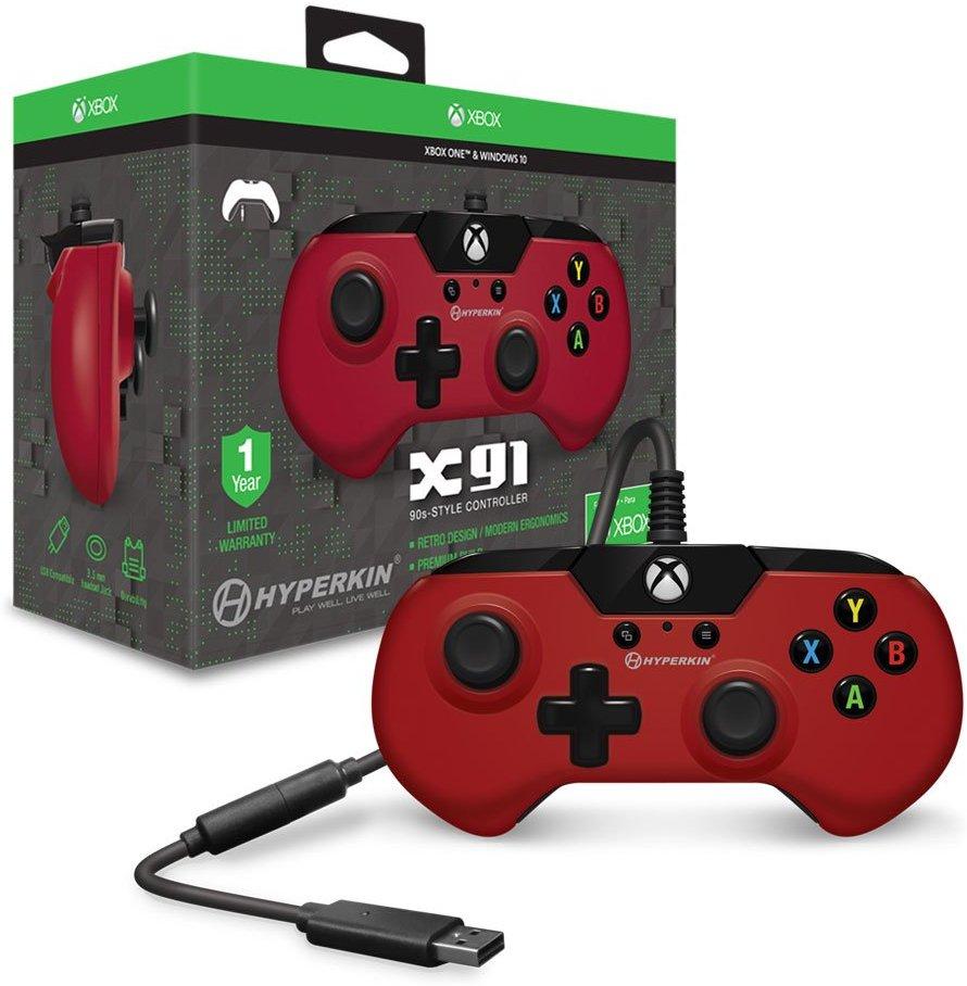 J2Games.com | X91 Wired Controller for Xbox One Windows 10 Red (Hyperkin) (Brand New).