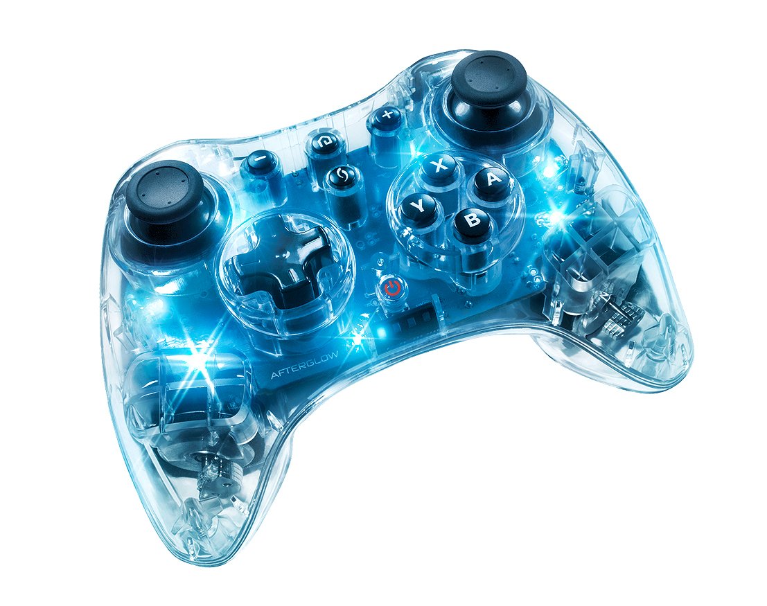 Controlador WiiU Afterglow Wired Pro: Azul firma (WiiU)