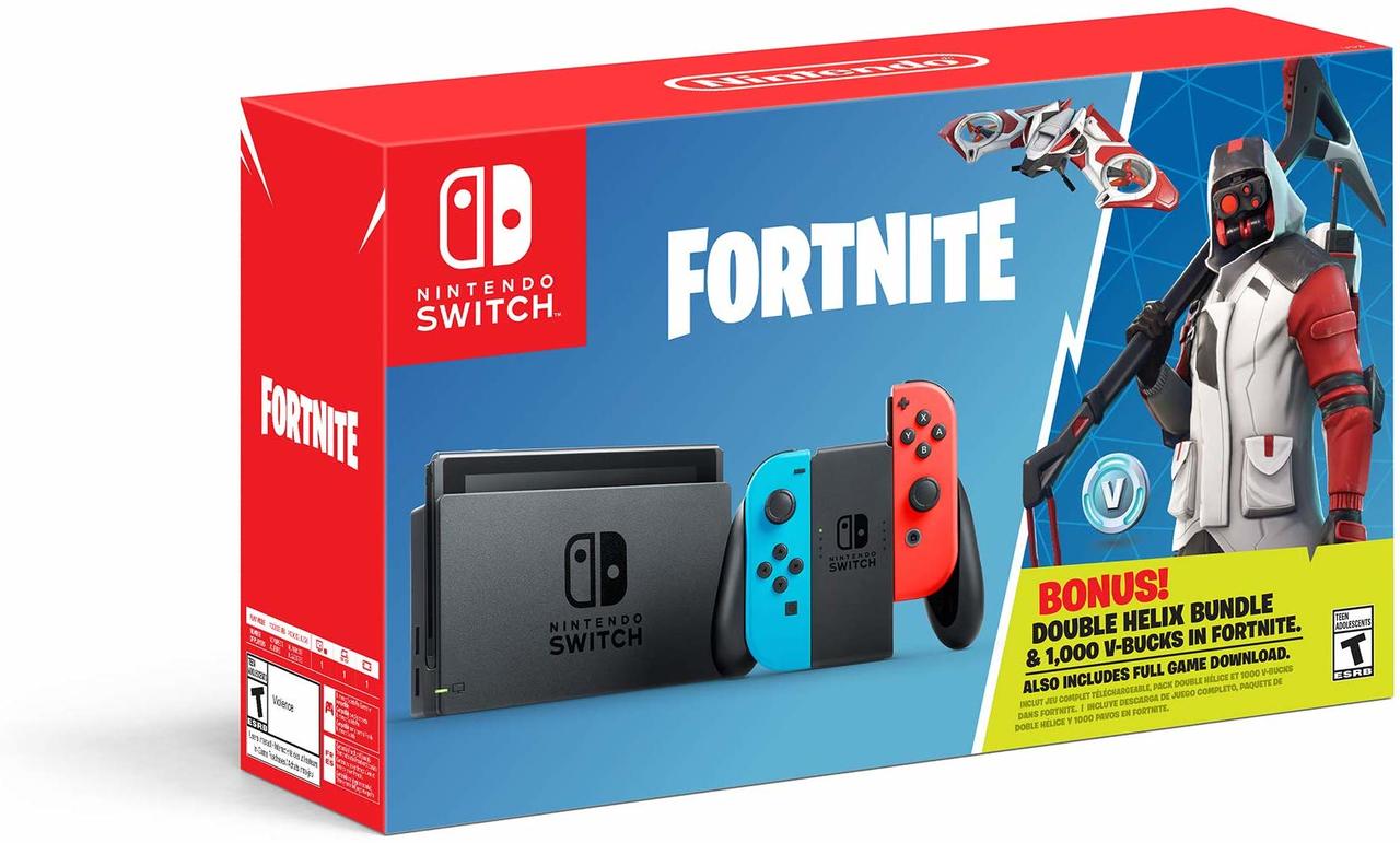 J2Games.com | Nintendo Switch Core Console Neon Fortnite Double Helix Bundle Original Model (Nintendo Switch) (Pre-Played - CIB - Good).