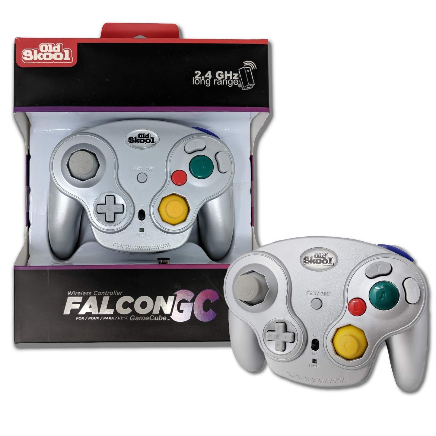 J2Games.com | Silver Falcon Wireless Controller (Nintendo Gamecube) (Brand New).