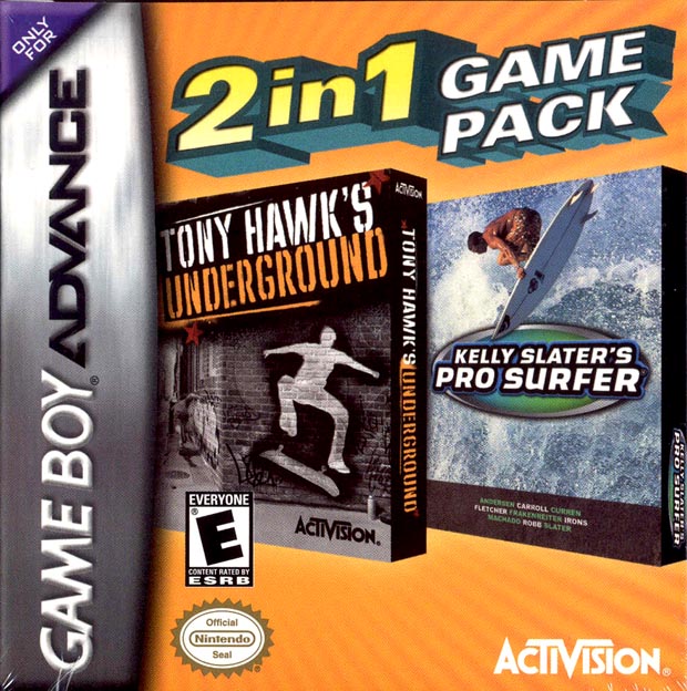 Paquete de juegos 2 en 1: Tony Hawk's Underground / Kelly Slater's Pro Surfer (Gameboy Advance)