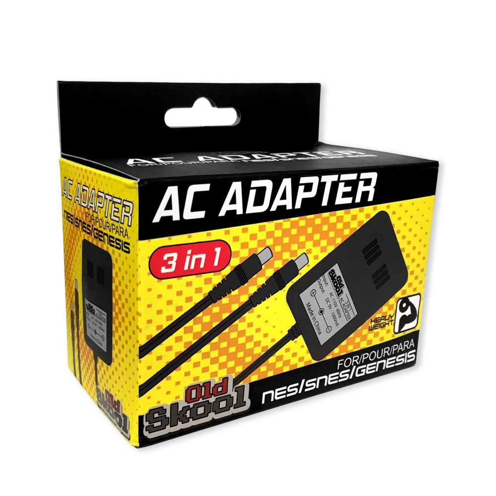Adaptador de CA Old Skool 3 en 1 NES SNES Genesis (Multisistema)