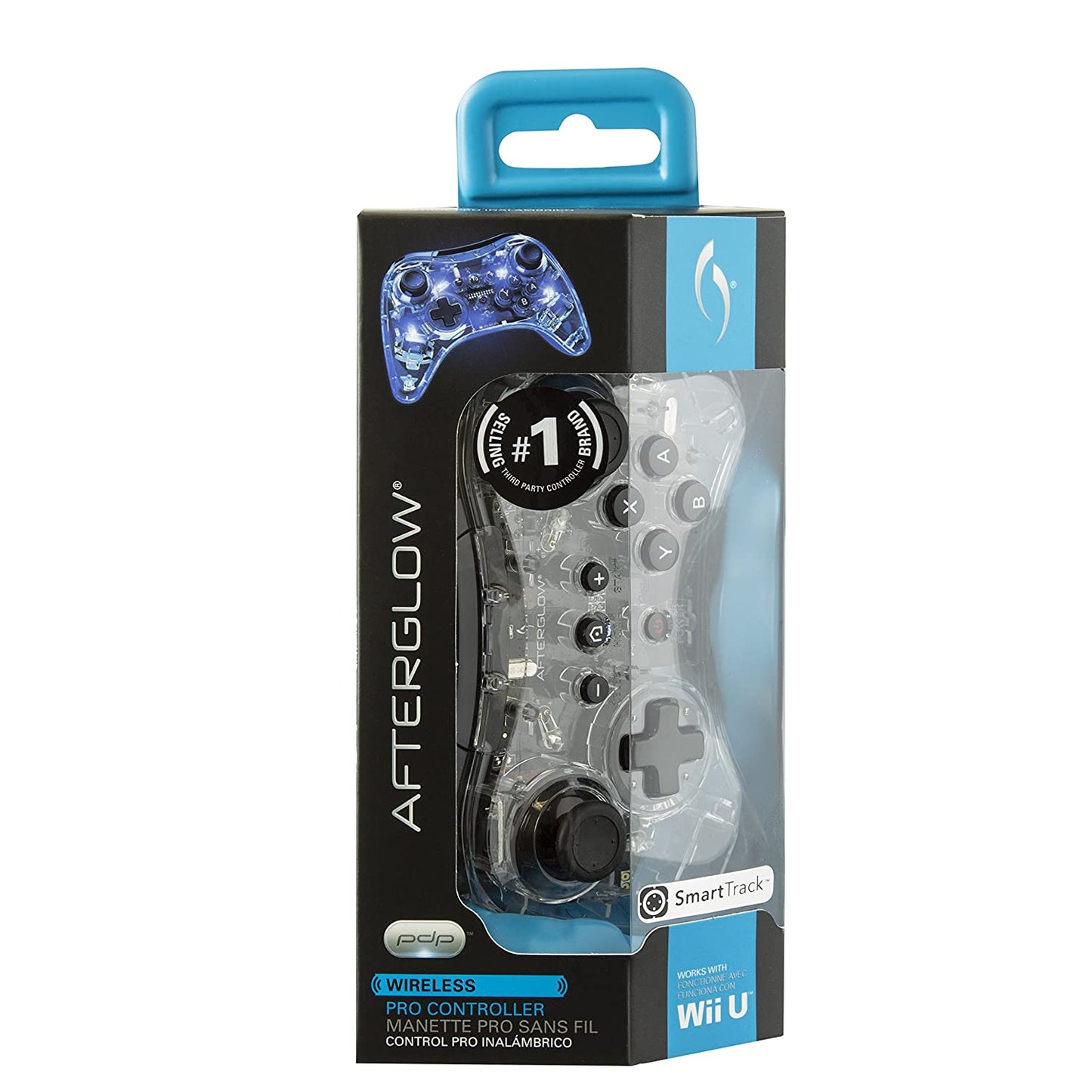 Mando inalámbrico Pro WiiU Afterglow: azul firma (WiiU)