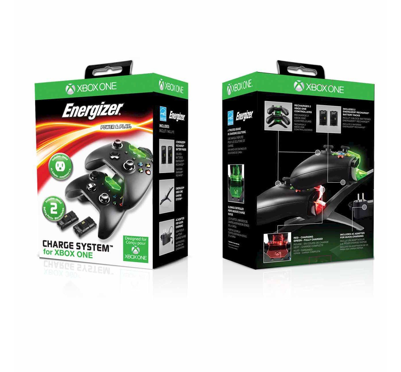 J2Games.com | PDP Energizer Xbox One Controller Charger with Rechargeable Battery Pack for Two Wireless Controllers (Xbox One) (Brand New).