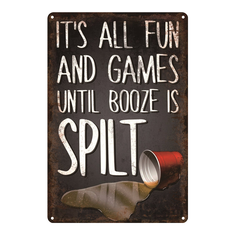 "It's All Fun and Games" Metal Poster Tin Sign (Toys)