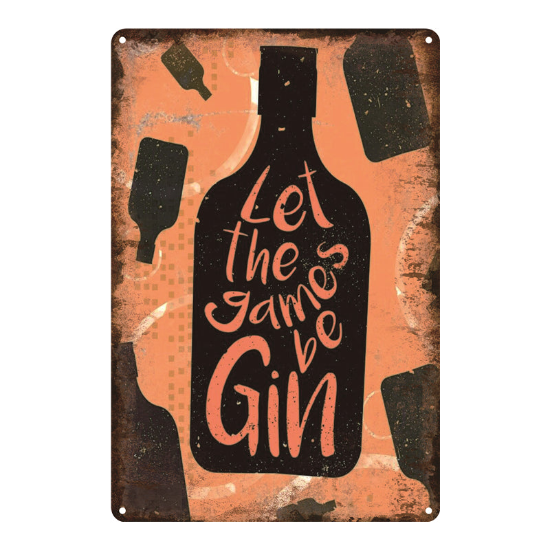"Let The Games Be Gin" Metal Poster Tin Sign (Toys)