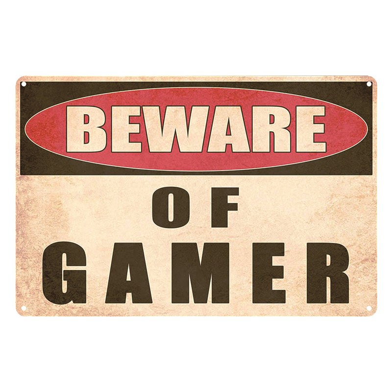 "Beware of Gamer" Video Game Metal Poster Tin Sign (Toys)