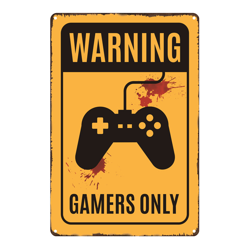 "Warning Gamers Only" Metal Poster Tin Sign (Toys)