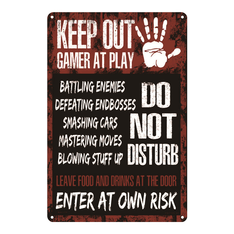 "Keep Out Gamer At Play" Metal Poster Tin Sign (Toys)