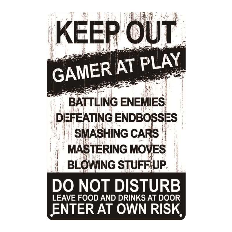 "Keep Out Gamer At Play" Metal Poster Tin Sign (Toys)