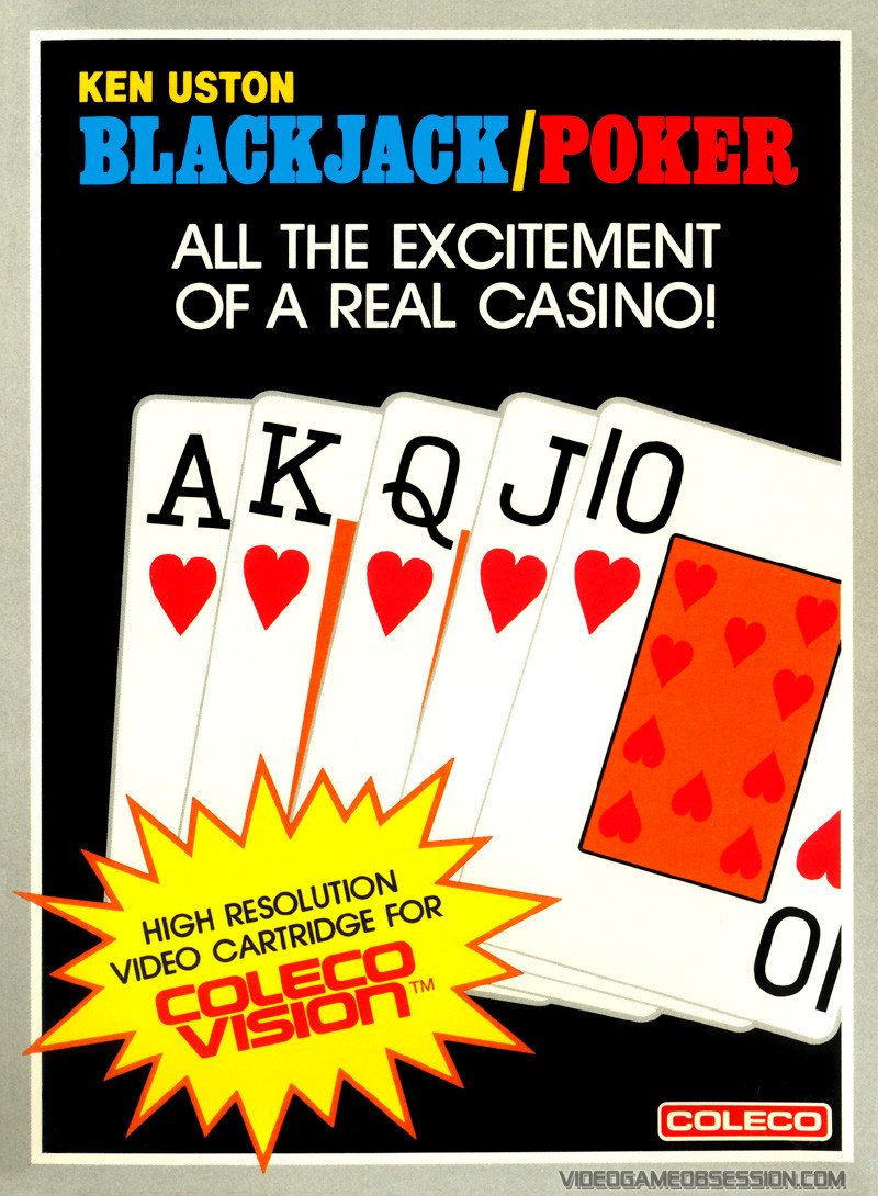 J2Games.com | Ken Uston Blackjack-Poker (Colecovision) (Pre-Played - Game Only).