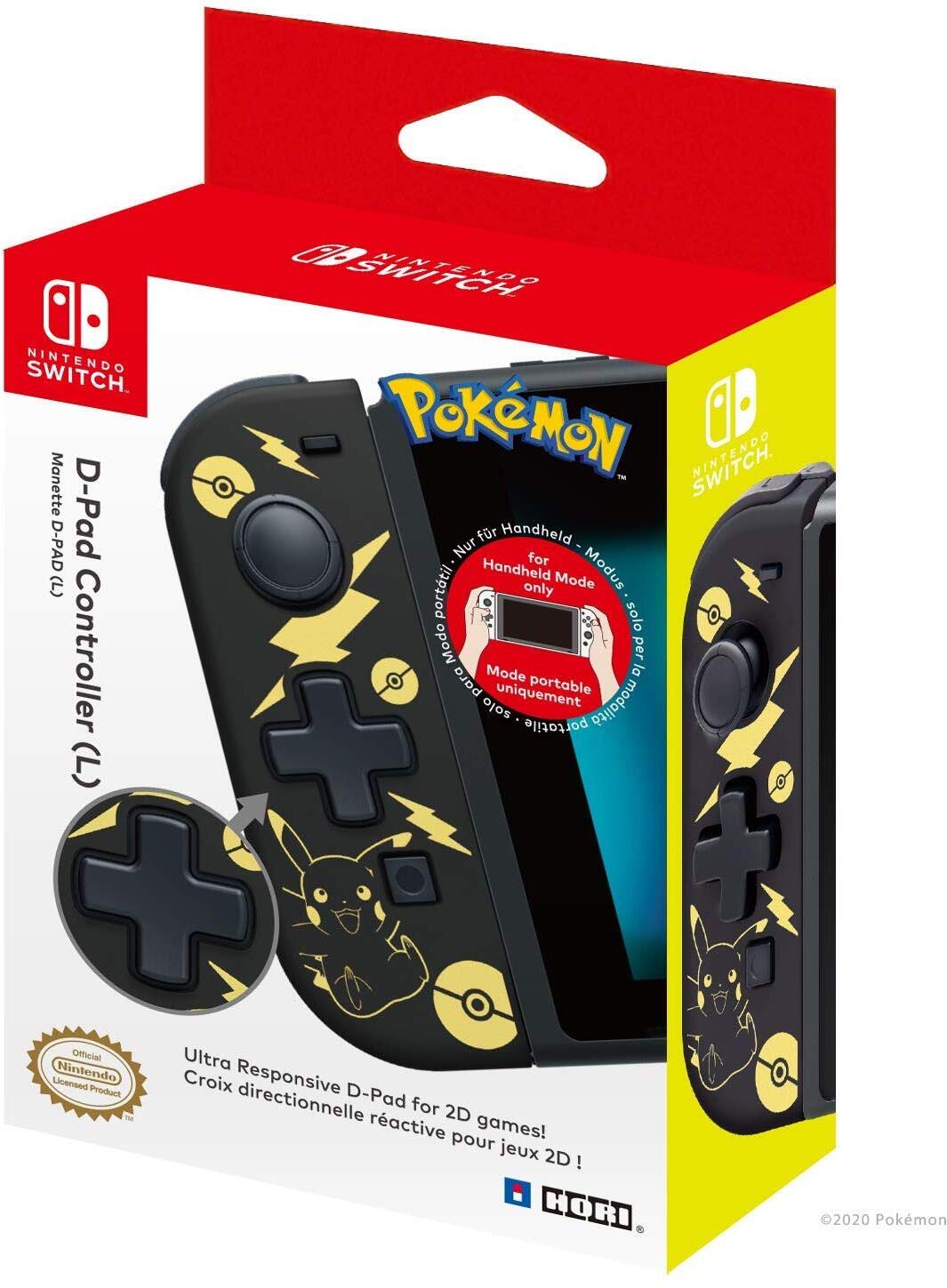 Hori Left D-Pad Controller: Black & Gold Pikachu Edition (Nintendo Switch)