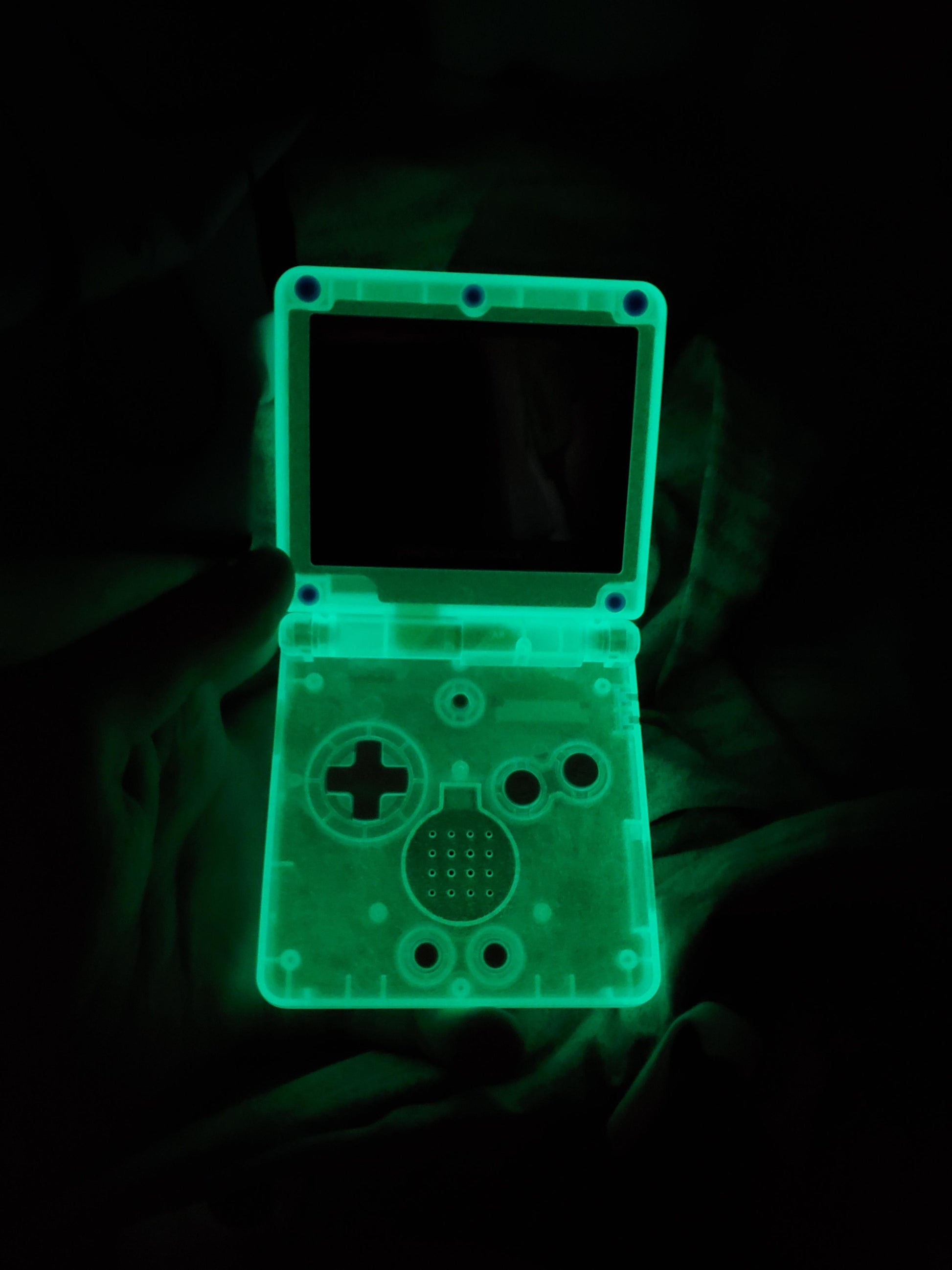 J2Games.com | Custom Modded Gameboy Advance SP AGS-101 Translucent Blue Glow in the Dark (Gameboy Advance) (Pre-Played - Game System).