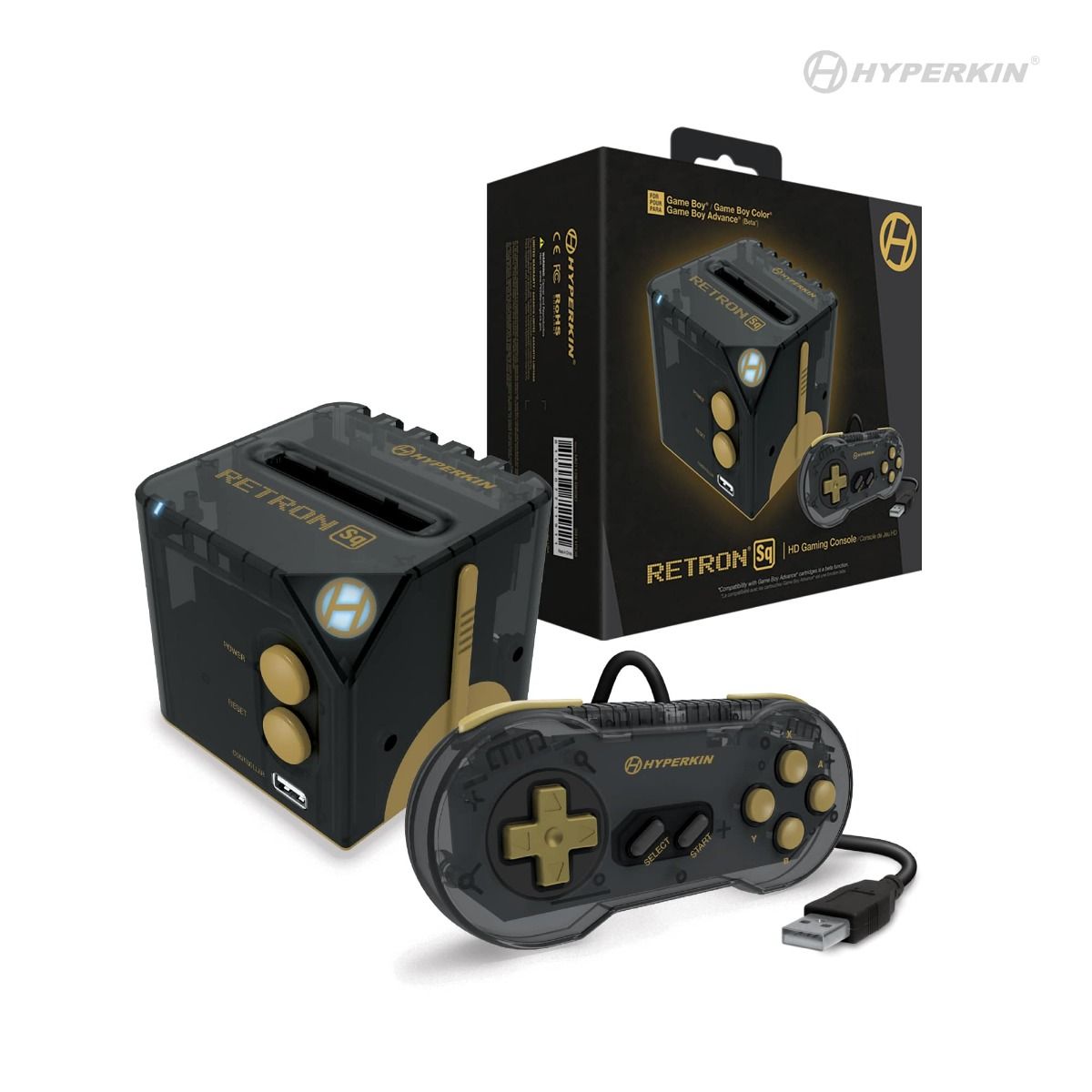 J2Games.com | RetroN Sq: HD Gaming Console For Game Boy/Game Boy Color/Game Boy Advance (BlackGold) (Hyperkin) (Brand New).
