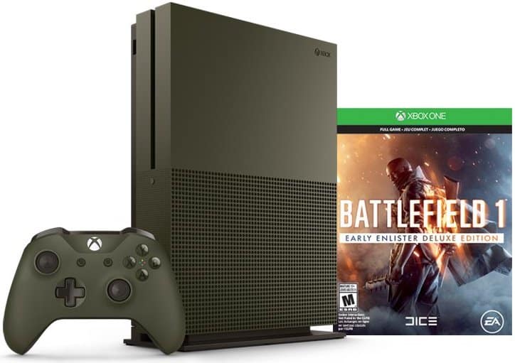 Xbox One S Battlefield 1 Bundle 1 TB Console: Military Green (Xbox One)