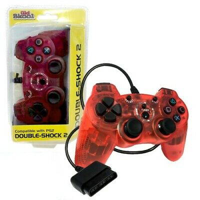 Mando con cable rojo Double-Shock 2 (Playstation 2)