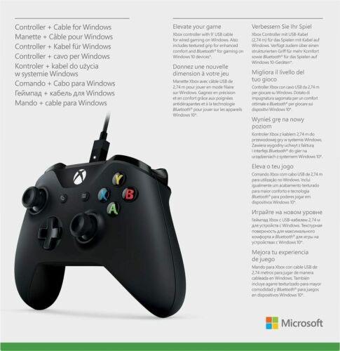 Microsoft Xbox Controller + Cable for Windows (Xbox One/ Series X/PC)