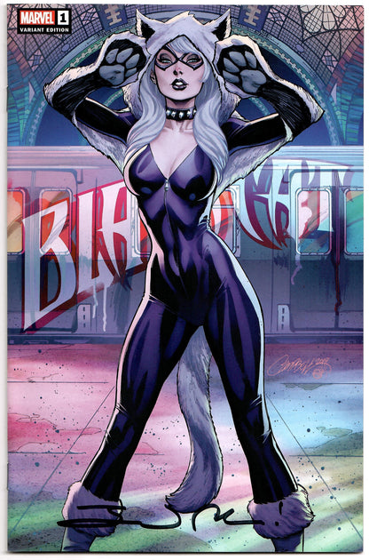 BLACK CAT #1 Marvel 2019 J Scott Campbell Subway Trade Variant SIGNED Jed MacKay