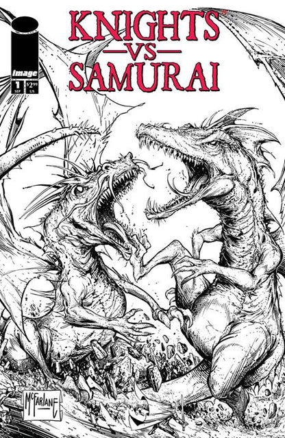 Knights Vs Samurai #1 C Todd McFarlane BW Variant (09/25/2024) Image