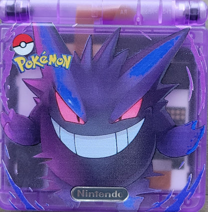 Custom Modded Gameboy Advance SP IPS Screen Pokemon Gengar Edition (Gameboy Advance)