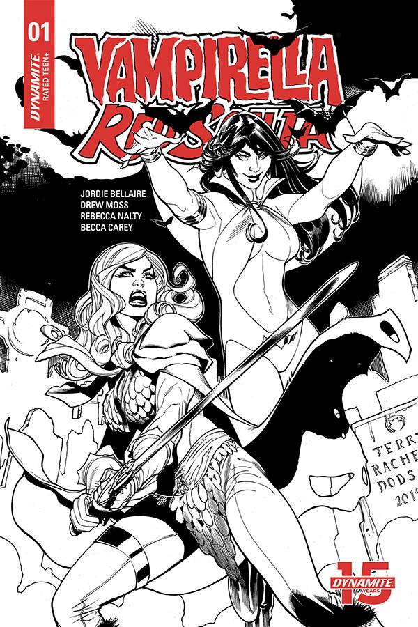 RED SONJA VAMPIRELLA #1 1:50 Terry DODSON B&W Variant  (09/04/2019) DYNAMITE