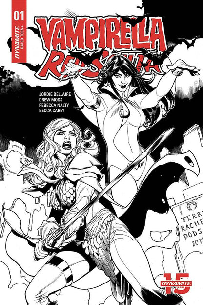 RED SONJA VAMPIRELLA #1 1:50 Terry DODSON B&W Variant  (09/04/2019) DYNAMITE