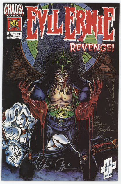 Evil Ernie Revenge 4 Chaos 1995 VF NM Signed 3x Brian Pulido Steven Hughes Jason Jensen