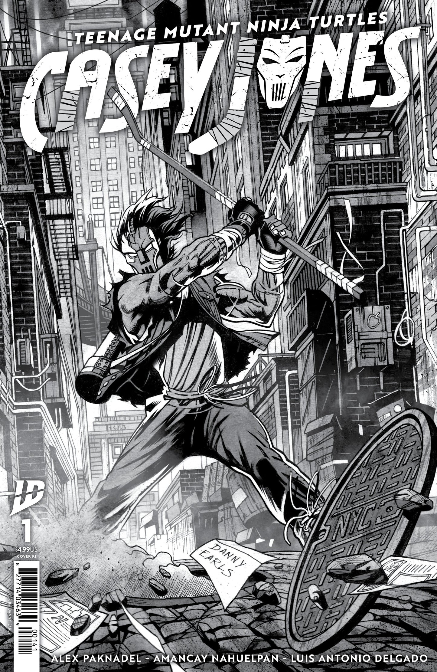 Teenage Mutant Ninja Turtles Casey Jones #1 C 1:25 Danny Earls B&W (09/17/2025) Idw
